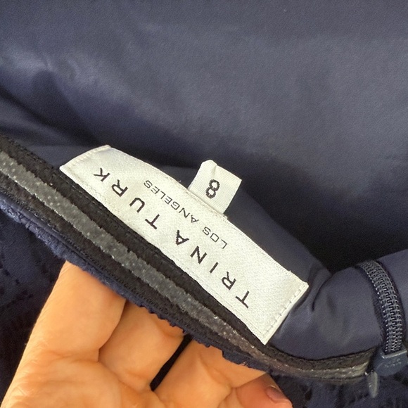 Trina Turk Strapless Dark Blue Lace Dress - Picture 5 of 5